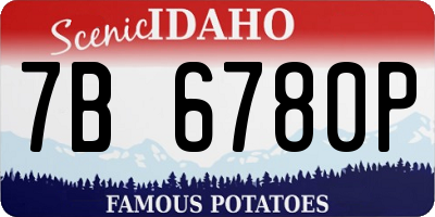 ID license plate 7B6780P