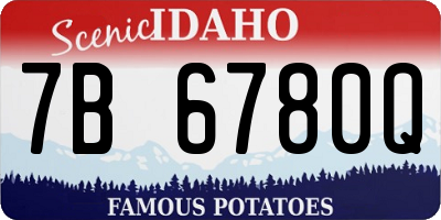 ID license plate 7B6780Q