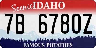 ID license plate 7B6780Z
