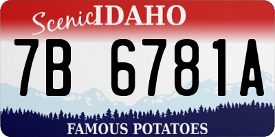 ID license plate 7B6781A