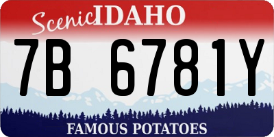 ID license plate 7B6781Y