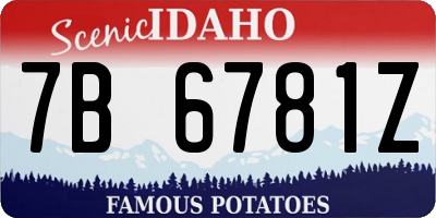 ID license plate 7B6781Z