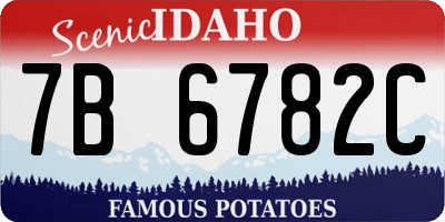 ID license plate 7B6782C