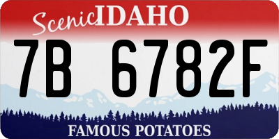 ID license plate 7B6782F