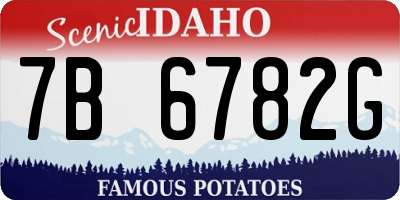 ID license plate 7B6782G