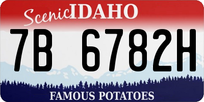 ID license plate 7B6782H