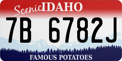 ID license plate 7B6782J
