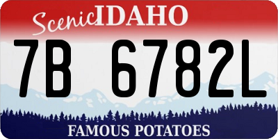 ID license plate 7B6782L