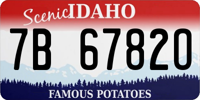 ID license plate 7B6782O