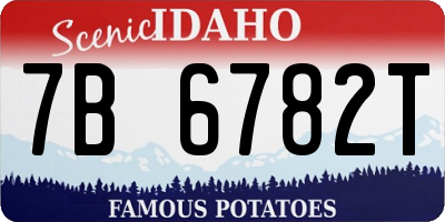 ID license plate 7B6782T