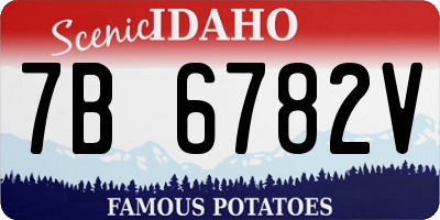 ID license plate 7B6782V