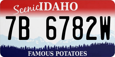 ID license plate 7B6782W