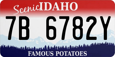 ID license plate 7B6782Y