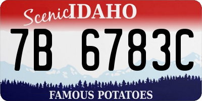 ID license plate 7B6783C
