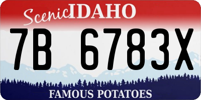 ID license plate 7B6783X