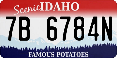 ID license plate 7B6784N