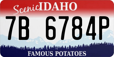ID license plate 7B6784P