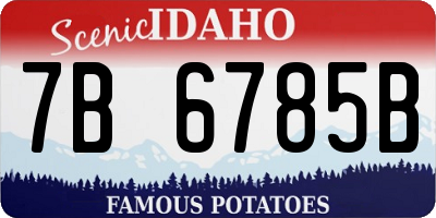 ID license plate 7B6785B