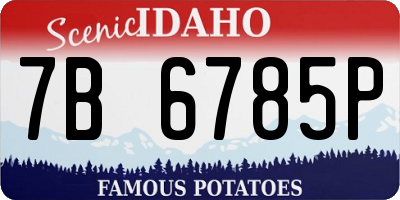 ID license plate 7B6785P