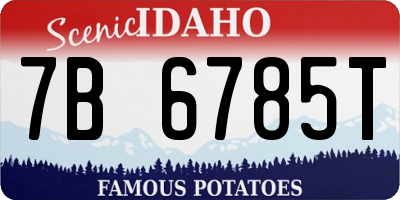 ID license plate 7B6785T