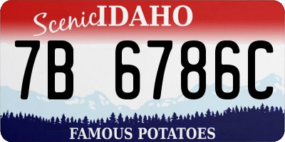 ID license plate 7B6786C