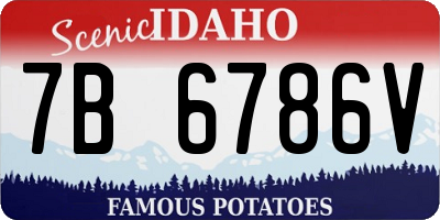 ID license plate 7B6786V