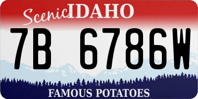 ID license plate 7B6786W