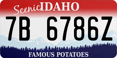 ID license plate 7B6786Z