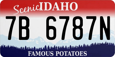 ID license plate 7B6787N