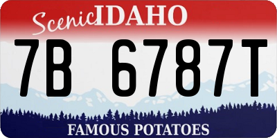 ID license plate 7B6787T