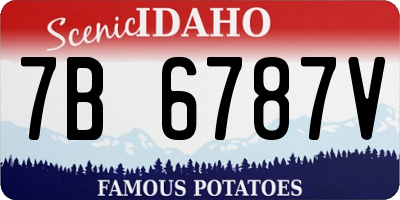 ID license plate 7B6787V