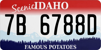 ID license plate 7B6788D