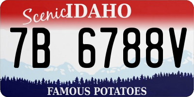 ID license plate 7B6788V