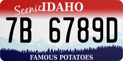 ID license plate 7B6789D