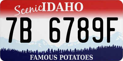 ID license plate 7B6789F