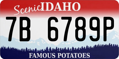 ID license plate 7B6789P
