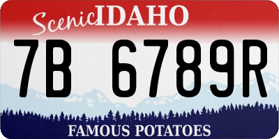 ID license plate 7B6789R