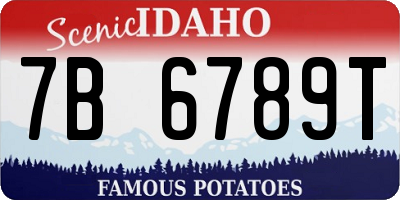 ID license plate 7B6789T