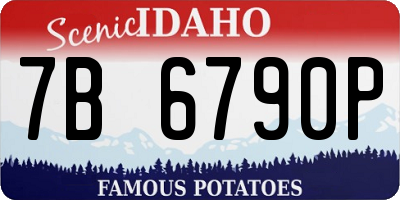 ID license plate 7B6790P