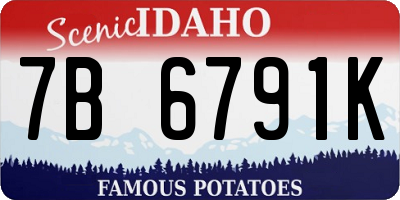 ID license plate 7B6791K