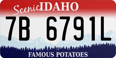 ID license plate 7B6791L