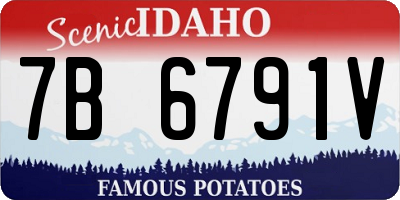 ID license plate 7B6791V