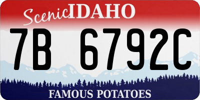 ID license plate 7B6792C