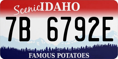 ID license plate 7B6792E