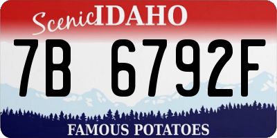 ID license plate 7B6792F