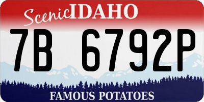 ID license plate 7B6792P