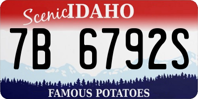 ID license plate 7B6792S