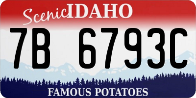 ID license plate 7B6793C