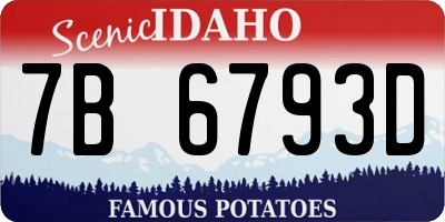 ID license plate 7B6793D
