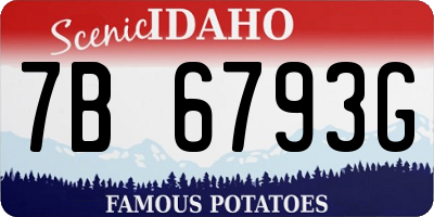 ID license plate 7B6793G